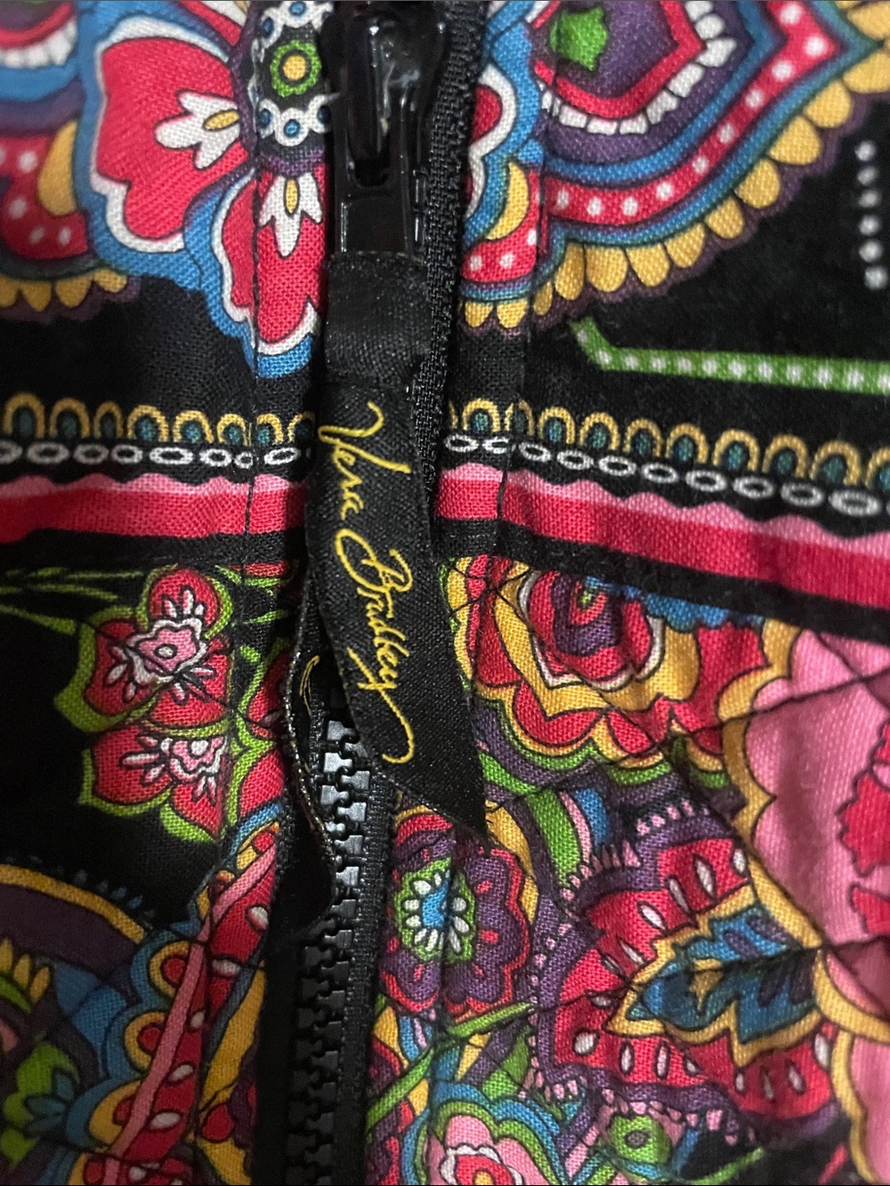 Vera Bradley Black Multi Floral Paisley Travel Tote - Picture 5 of 8